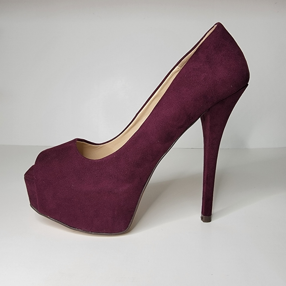 Zara | Plum Peep tie platform Stiletto pumps Size 37